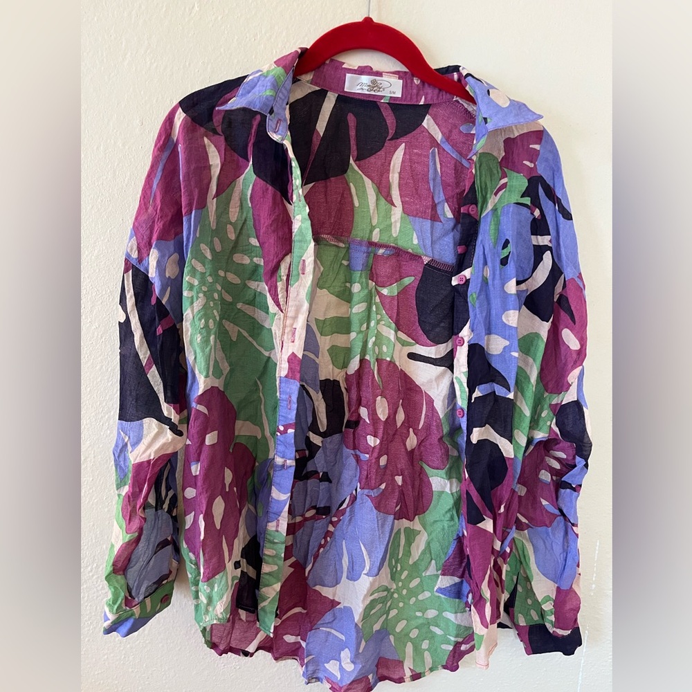 Colorful Floral Button-Up Shirt